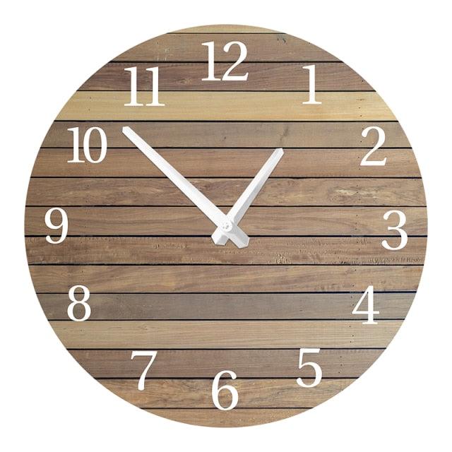 Wooden Wall Clock 10 Inch Silent Non Ticking Quartz Wall Clock 10 Inch Silent Non-Ticking Wooden Wall Clocks Battery Operated Country Retro Rustic Style Decorative for Living Room Kitchen Retro Fashion Wood Wall Clock Decorative for Living Room Kitchen
