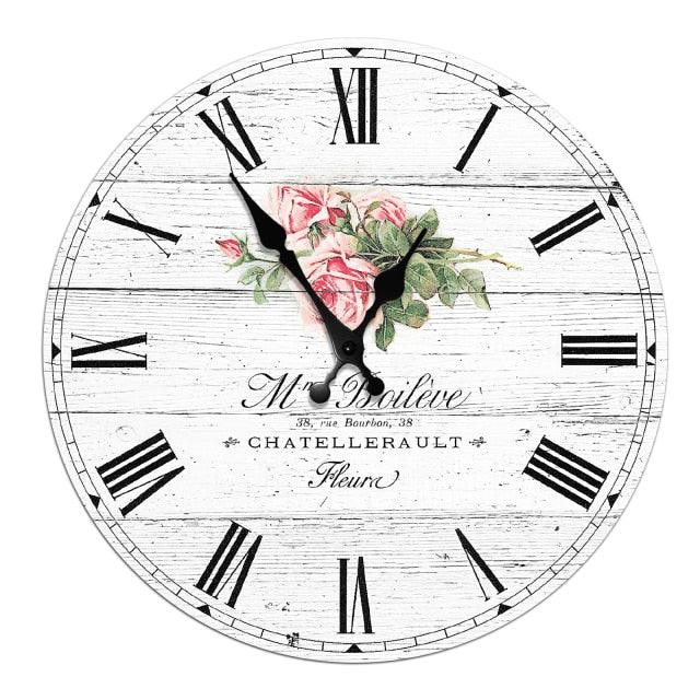 Wooden Wall Clock 10 Inch Silent Non Ticking Quartz Wall Clock 10 Inch Silent Non-Ticking Wooden Wall Clocks Battery Operated Country Retro Rustic Style Decorative for Living Room Kitchen Retro Fashion Wood Wall Clock Decorative for Living Room Kitchen