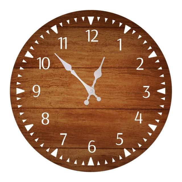 Wooden Wall Clock 10 Inch Silent Non Ticking Quartz Wall Clock 10 Inch Silent Non-Ticking Wooden Wall Clocks Battery Operated Country Retro Rustic Style Decorative for Living Room Kitchen Retro Fashion Wood Wall Clock Decorative for Living Room Kitchen