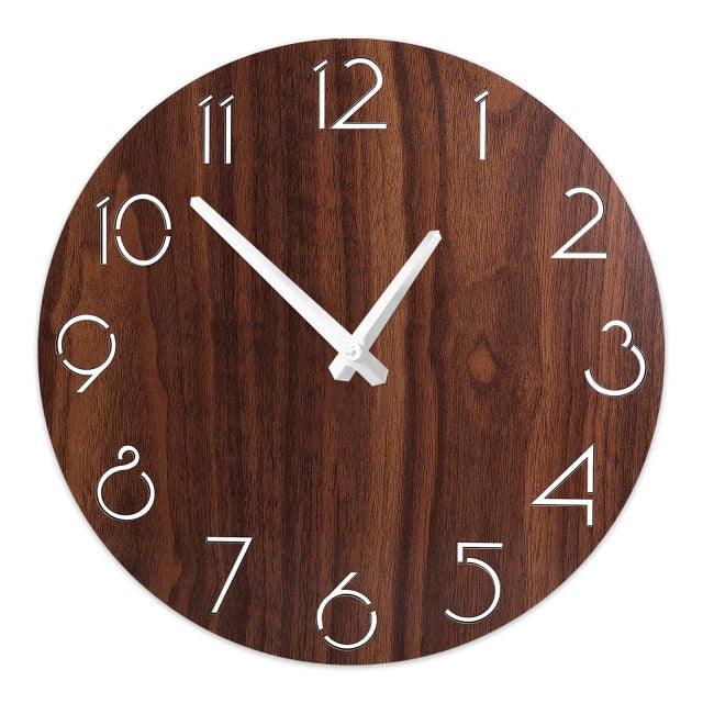 Wooden Wall Clock 10 Inch Silent Non Ticking Quartz Wall Clock 10 Inch Silent Non-Ticking Wooden Wall Clocks Battery Operated Country Retro Rustic Style Decorative for Living Room Kitchen Retro Fashion Wood Wall Clock Decorative for Living Room Kitchen