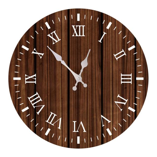 Wooden Wall Clock 10 Inch Silent Non Ticking Quartz Wall Clock 10 Inch Silent Non-Ticking Wooden Wall Clocks Battery Operated Country Retro Rustic Style Decorative for Living Room Kitchen Retro Fashion Wood Wall Clock Decorative for Living Room Kitchen