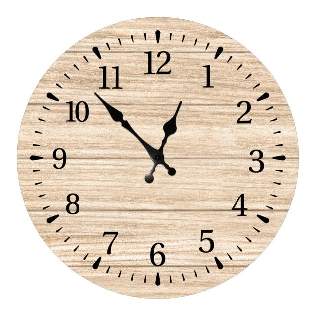Wooden Wall Clock 10 Inch Silent Non Ticking Quartz Wall Clock 10 Inch Silent Non-Ticking Wooden Wall Clocks Battery Operated Country Retro Rustic Style Decorative for Living Room Kitchen Retro Fashion Wood Wall Clock Decorative for Living Room Kitchen