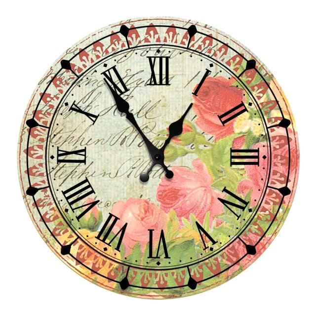 Wooden Wall Clock 10 Inch Silent Non Ticking Quartz Wall Clock 10 Inch Silent Non-Ticking Wooden Wall Clocks Battery Operated Country Retro Rustic Style Decorative for Living Room Kitchen Retro Fashion Wood Wall Clock Decorative for Living Room Kitchen