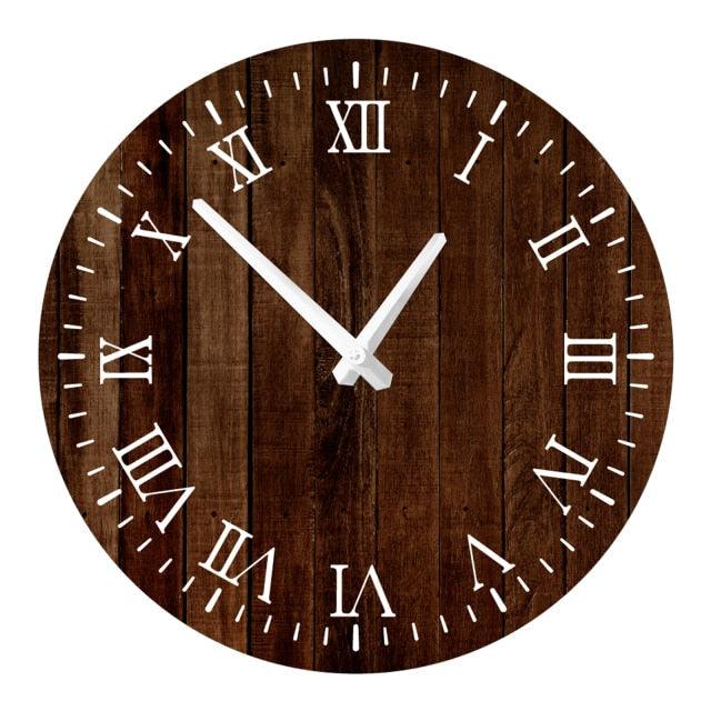 Wooden Wall Clock 10 Inch Silent Non Ticking Quartz Wall Clock 10 Inch Silent Non-Ticking Wooden Wall Clocks Battery Operated Country Retro Rustic Style Decorative for Living Room Kitchen Retro Fashion Wood Wall Clock Decorative for Living Room Kitchen