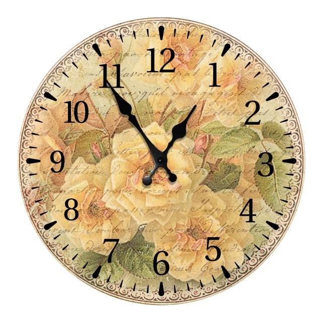 Wooden Wall Clock 10 Inch Silent Non Ticking Quartz Wall Clock 10 Inch Silent Non-Ticking Wooden Wall Clocks Battery Operated Country Retro Rustic Style Decorative for Living Room Kitchen Retro Fashion Wood Wall Clock Decorative for Living Room Kitchen
