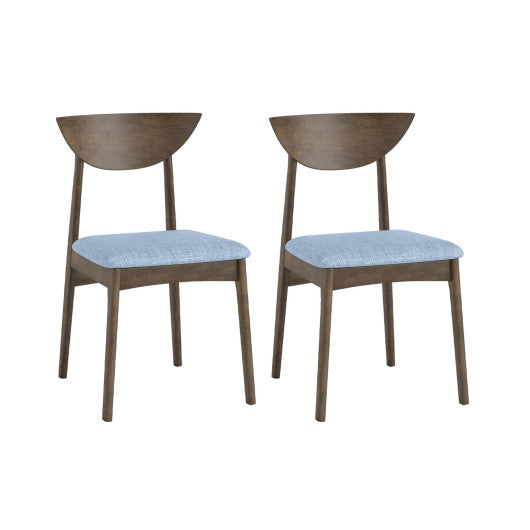 Wooden Dining Chair Set of 2 with Rubber Wood Leg-Brown