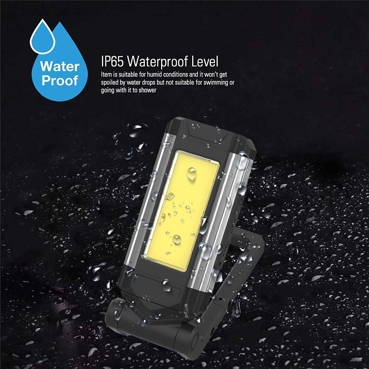 Work Light Rechargeable LED Camping Waterpoof Portable Multifunctional Adjustable USB Light Hanging Hook& Magnetic Base Flashlight For Hurricane Camping Hiking Riding Fishing Jogging Household