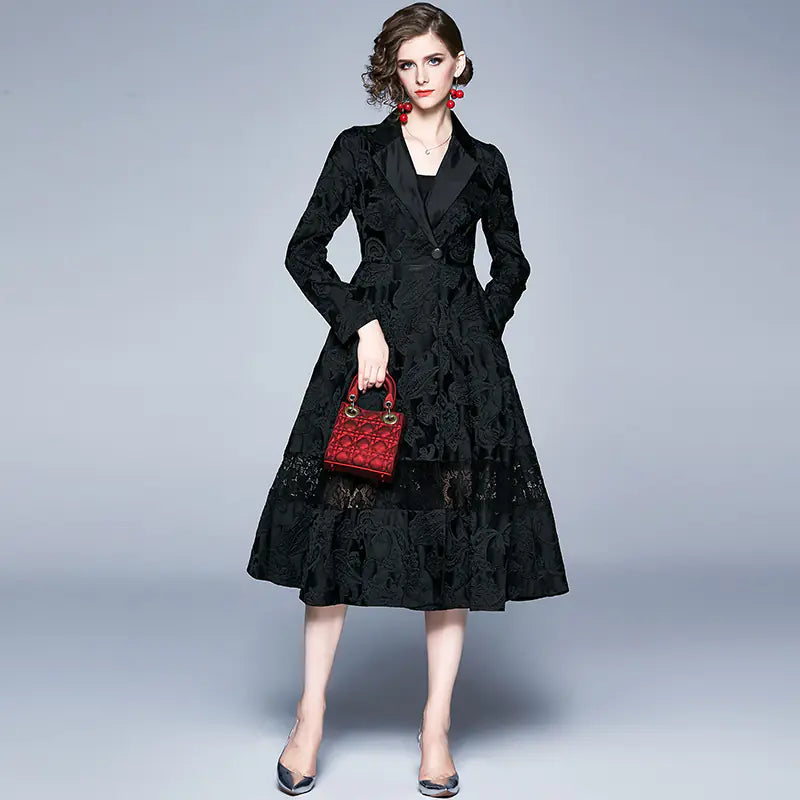 Elegant Jacquard Windbreaker Jacket for Women