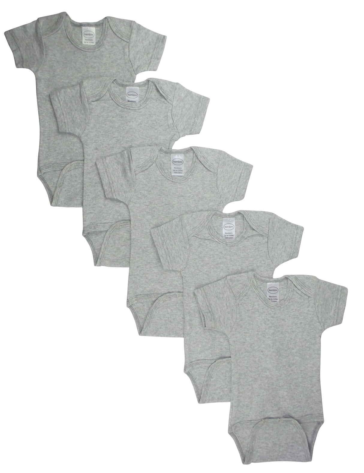 Grey Bodysuit One Piece (Pack of 5)