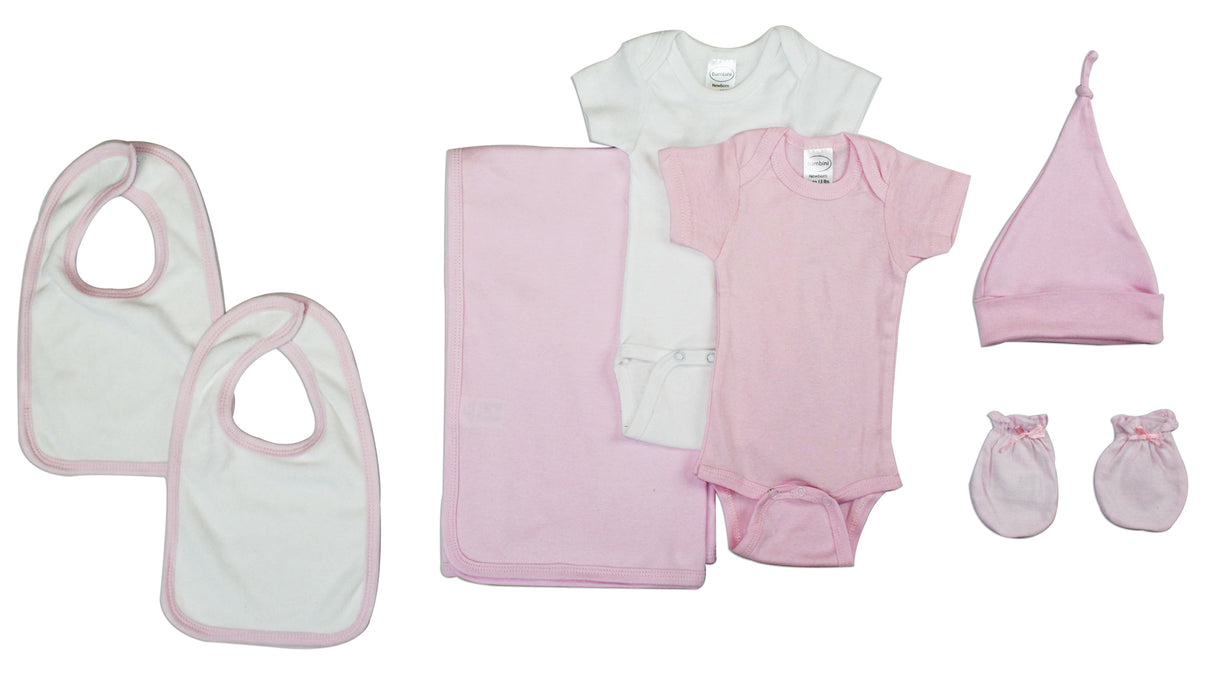 Newborn Baby Girl 7 Pc Layette Gift Set