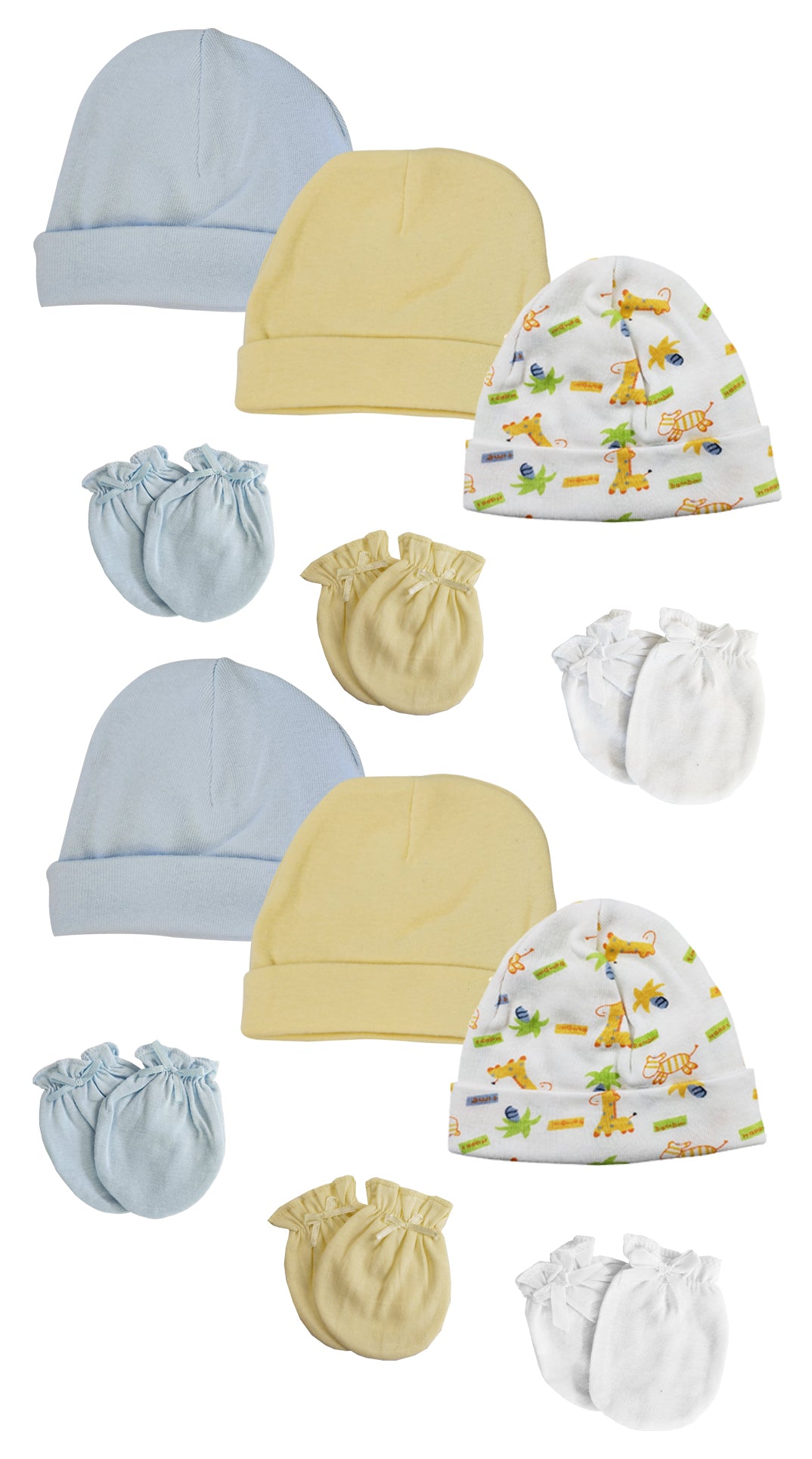 Baby Boy Infant Caps and Mittens (Pack of 12)