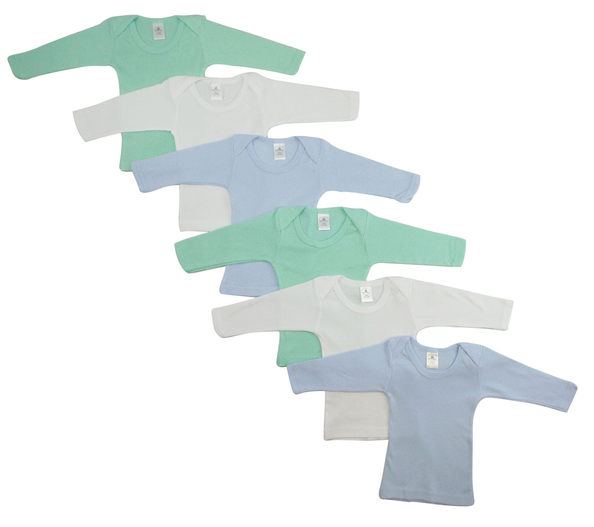 Boys Pastel Variety Long Sleeve Lap T-shirts 6 Pack