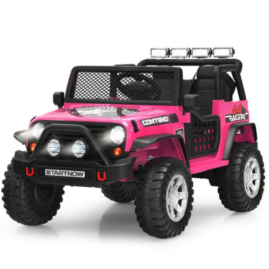 12V Kids Remote Control Electric Ride On Truck Car with Lights and Music -Pink
