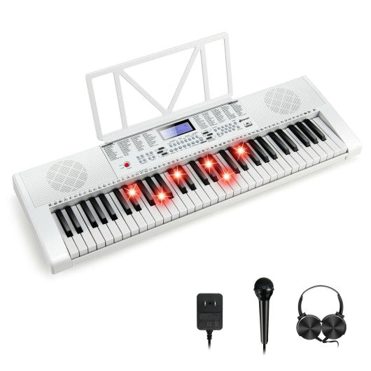 61-Key Electric Piano Keyboard for Beginner-White