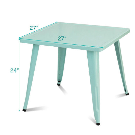 27'' Kids Square Steel Table Play Learn Activity Table-Blue