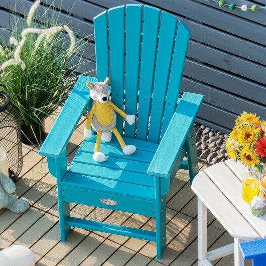 Patio Kids' Adirondack Chair with Ergonomic Backrest-Turquoise