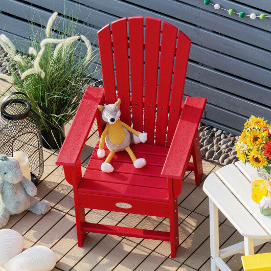 Patio Kids' Adirondack Chair with Ergonomic Backrest-Red