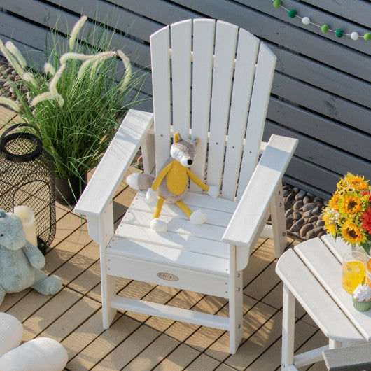 Patio Kids' Adirondack Chair with Ergonomic Backrest-White