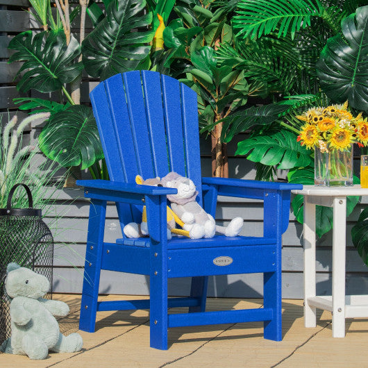 Patio Kids' Adirondack Chair with Ergonomic Backrest-Blue