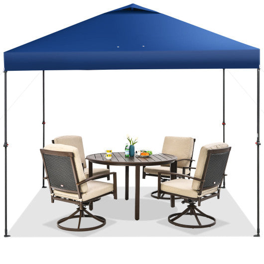 10 x 10 Feet Foldable Outdoor Instant Pop-up Canopy with Carry Bag-Blue