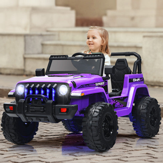 12V Kids Ride-on Jeep Car with 2.4 G Remote Control-Purple