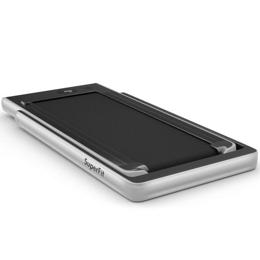 2-in-1 Electric Motorized Health and Fitness Folding Treadmill with Dual Display-Silver