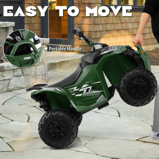 12V Kids Ride On ATV with High/Low Speed and Comfortable Seat-Army Green