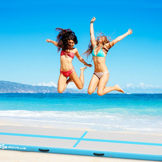 10 Feet Inflatable Gymnastics Tumbling Mat with Pump-Navy