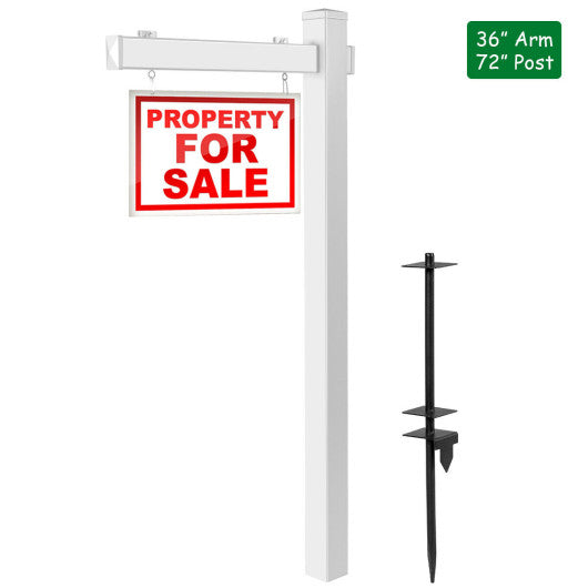 6 Feet Vinyl UPVC Real Estate Sign Post Realtor Yard Sign Post
