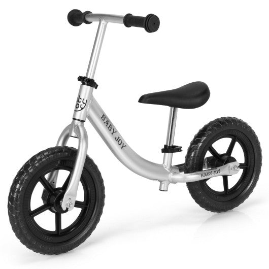 Aluminum Adjustable No Pedal Balance Bike for Kids-Black