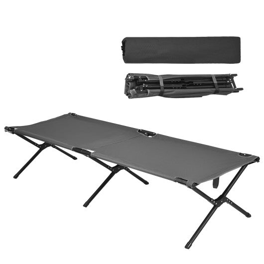 Adults Kids Folding Camping Cot-Gray