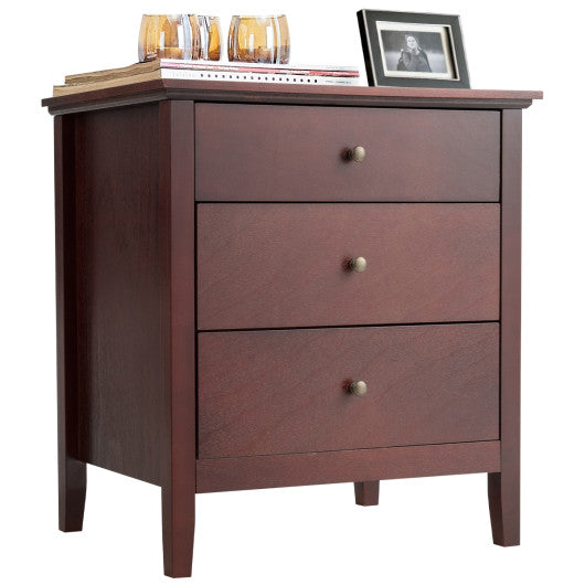 3 Drawers Nightstand Beside End Side Table Accent Table