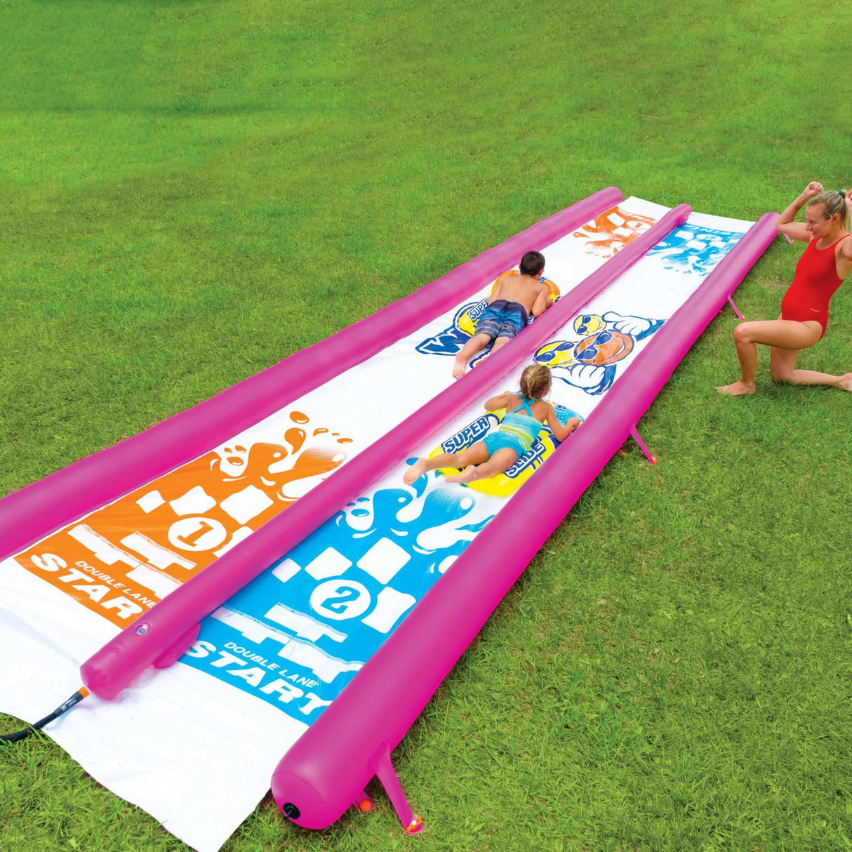 WOW Sports Giant Backyard Double Lane Lawn Slide (21-2140-WOW) by Jupiter Gear
