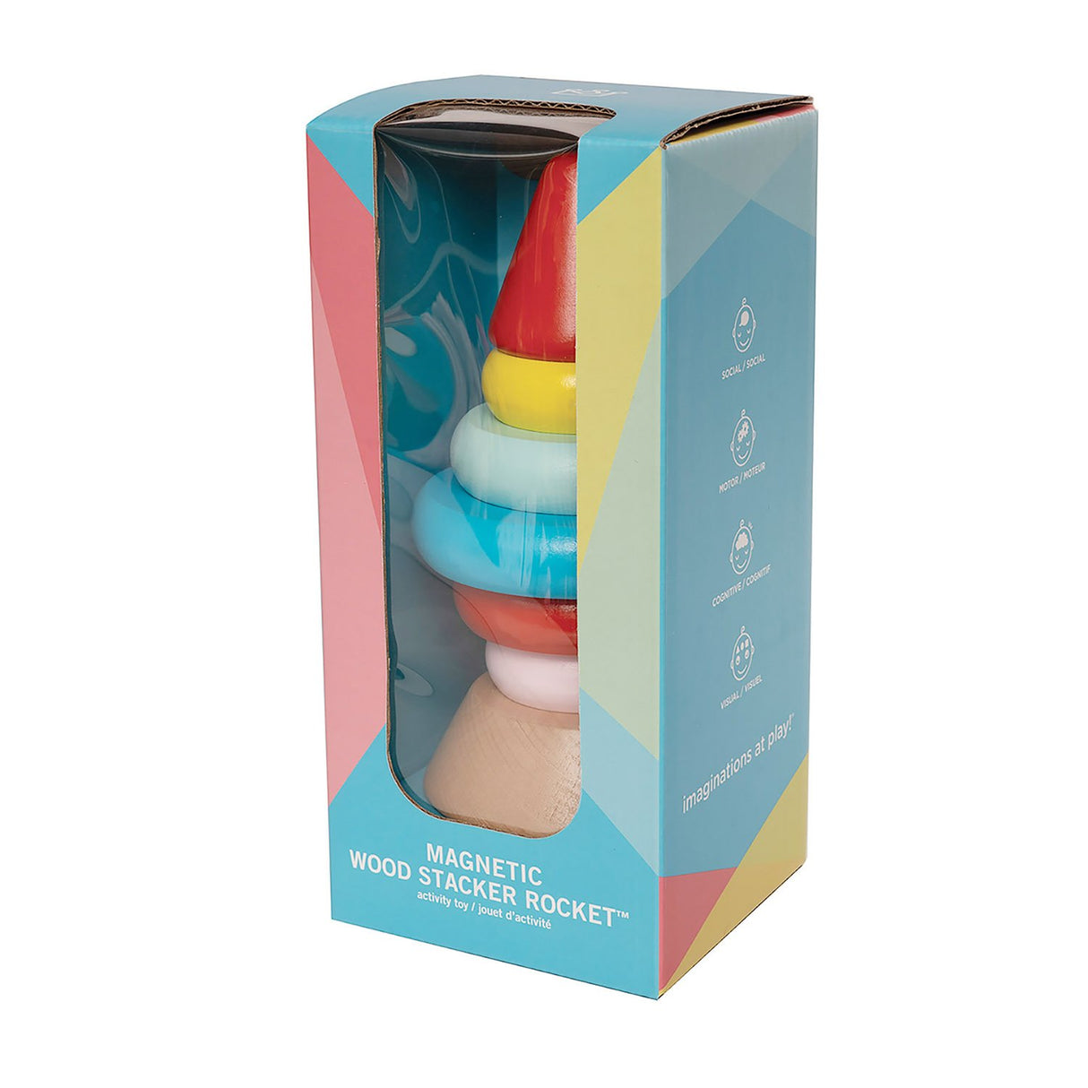 Magnetic Wood Stacker Rocket - Manhattan Toy