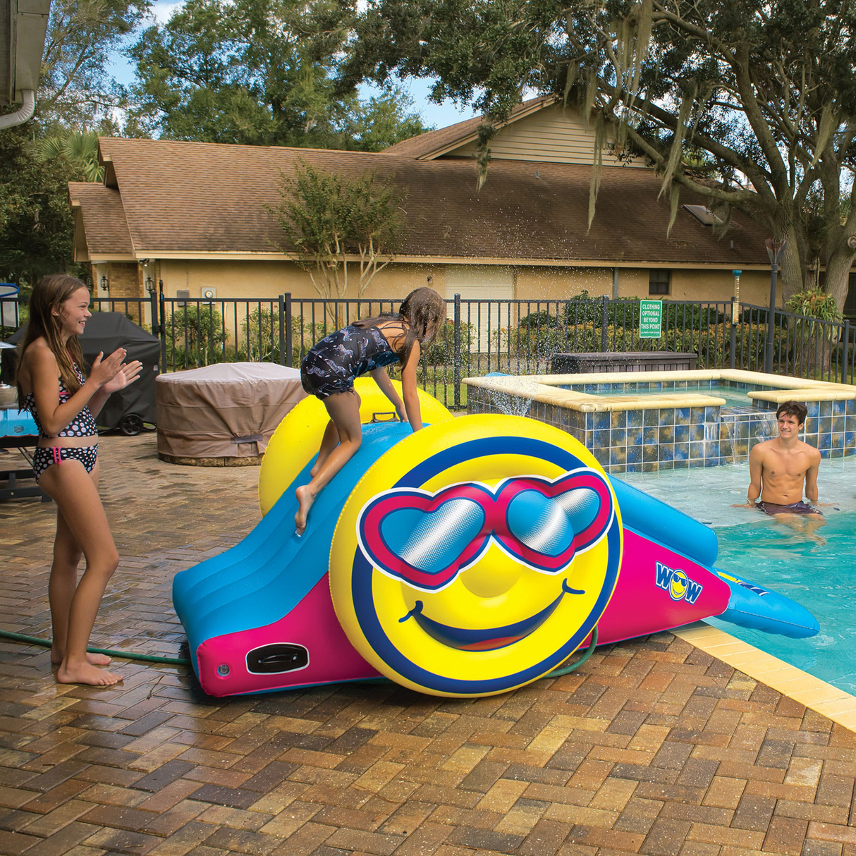 WOW Sports Fun Inflatable Water Slide with Sprinklers for In-Ground Pools (21-2360-WOW) by Jupiter Gear