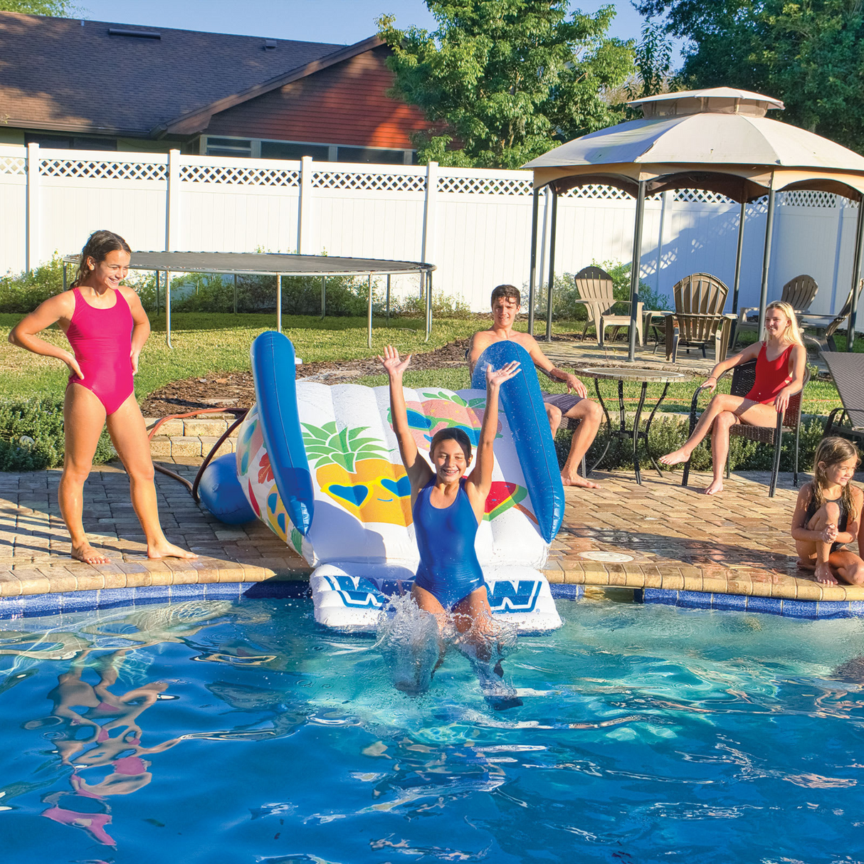 WOW Sports Fruit Fun Soaker Sprinkler Inflatable Slide for In-Ground Pools (21-2470-WOW) by Jupiter Gear