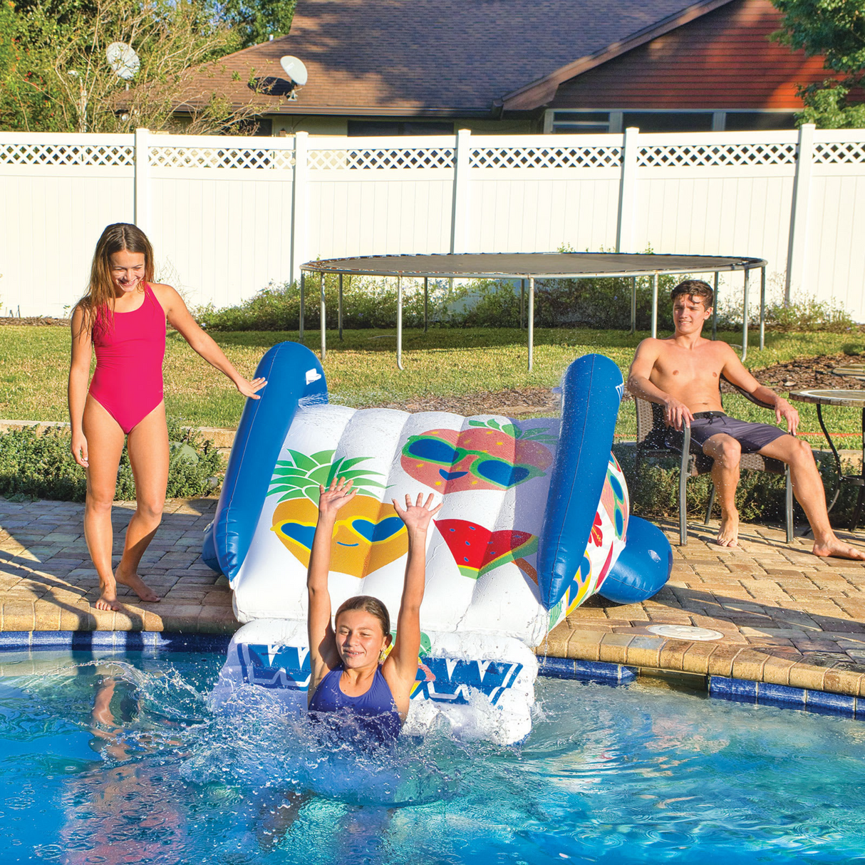 WOW Sports Fruit Fun Soaker Sprinkler Inflatable Slide for In-Ground Pools (21-2470-WOW) by Jupiter Gear
