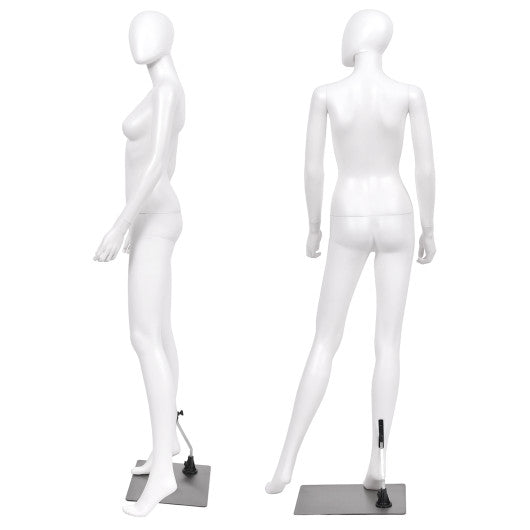 5.8 ft Full Body Female Mannequin Egghead Manikin with Metal Stand