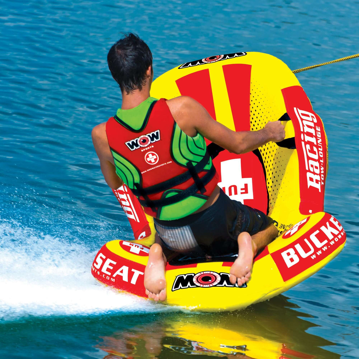 WOW Sports Bucket Seat 1 Person Towable Water Tube and Lounge Chair (14-1090) by Jupiter Gear