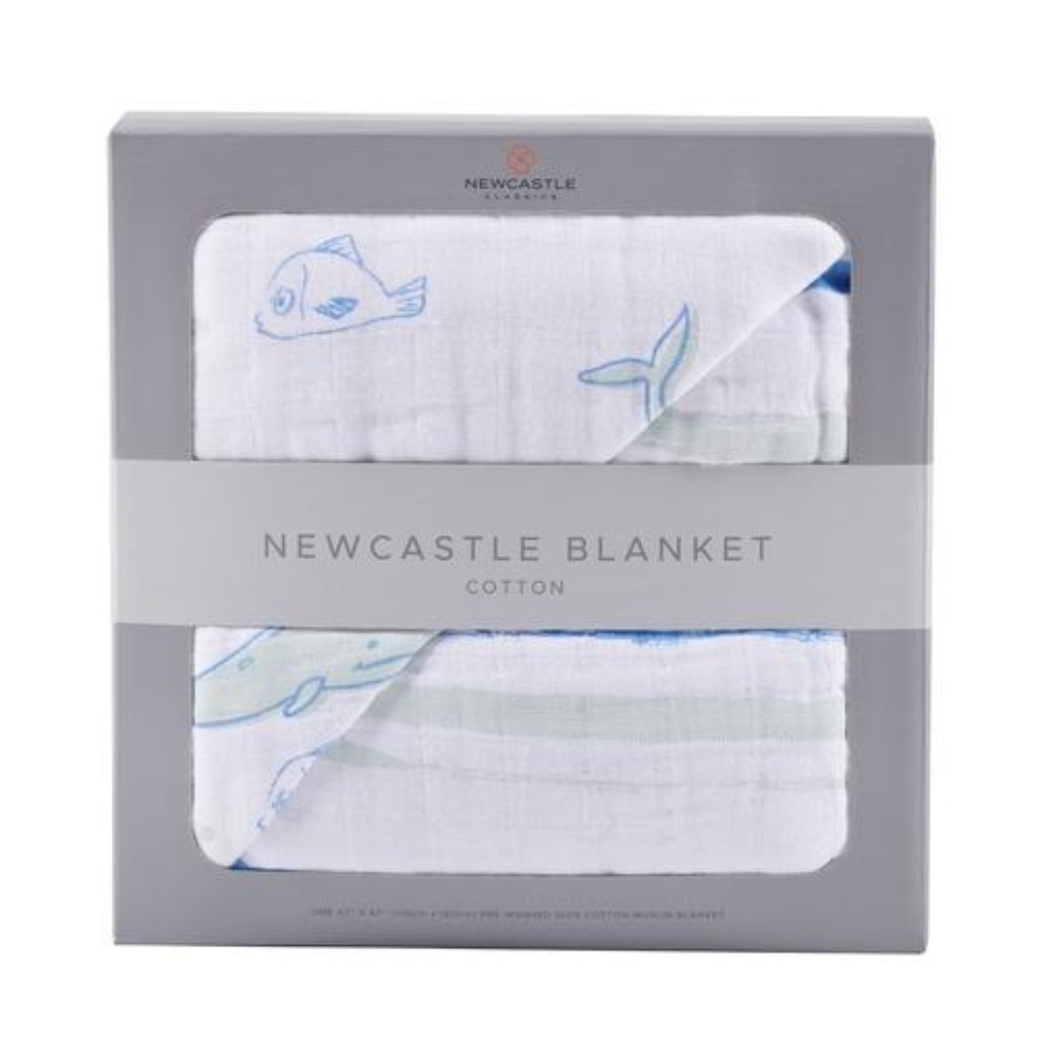 Whale and Ocean Stripe Newcastle Blanket - Aiden's Corner Baby & Toddler Clothes, Toys, Teethers, Feeding and Accesories