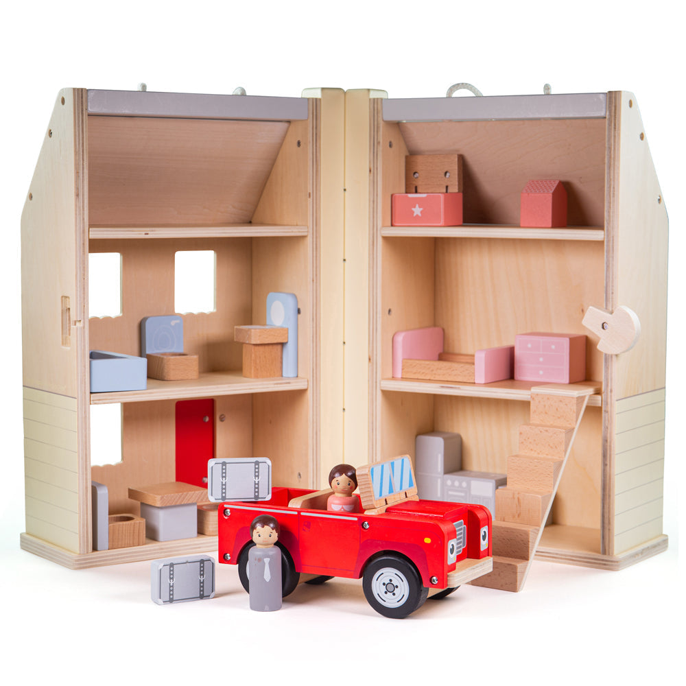 Folding Dolls House Set by Bigjigs Toys US