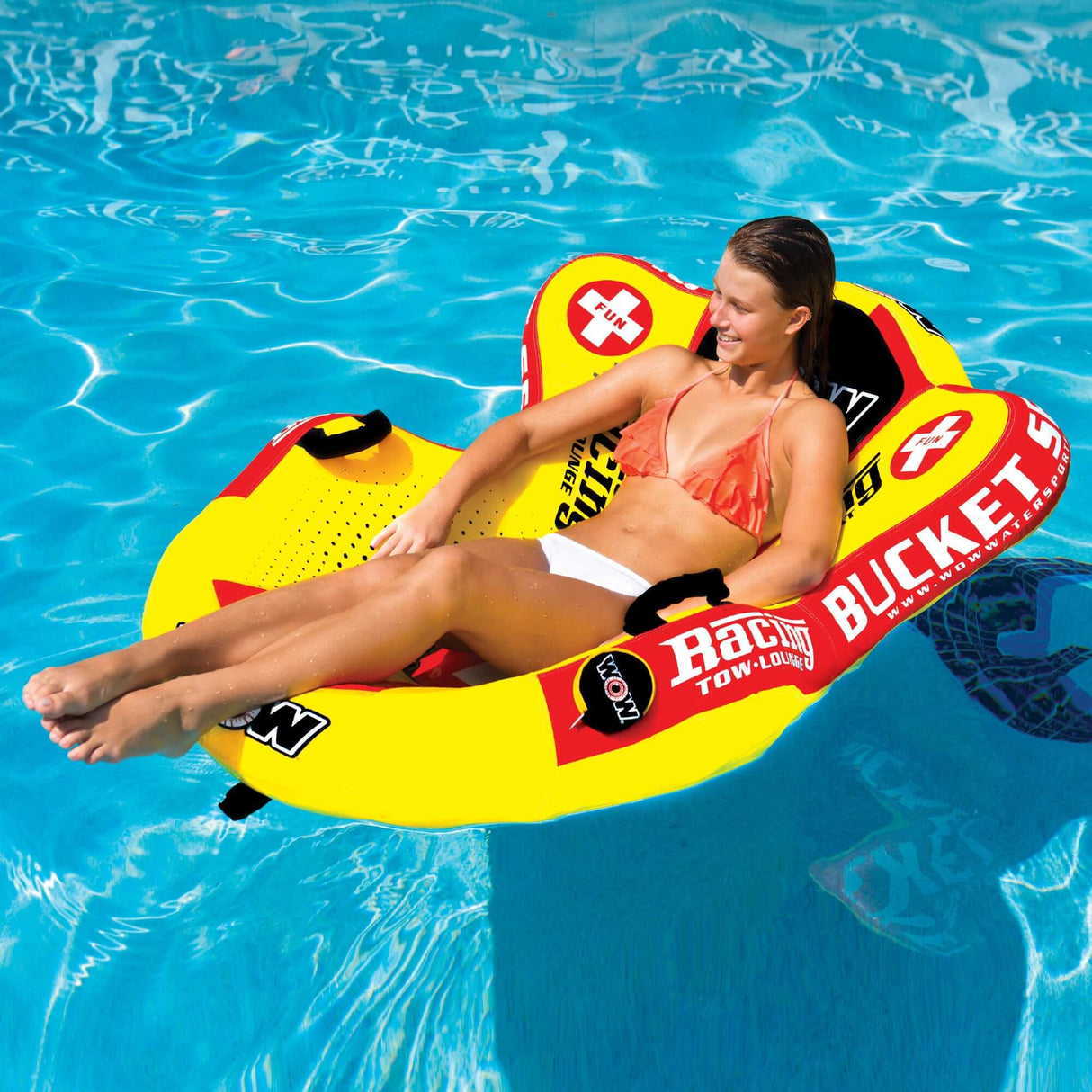 WOW Sports Bucket Seat 1 Person Towable Water Tube and Lounge Chair (14-1090) by Jupiter Gear