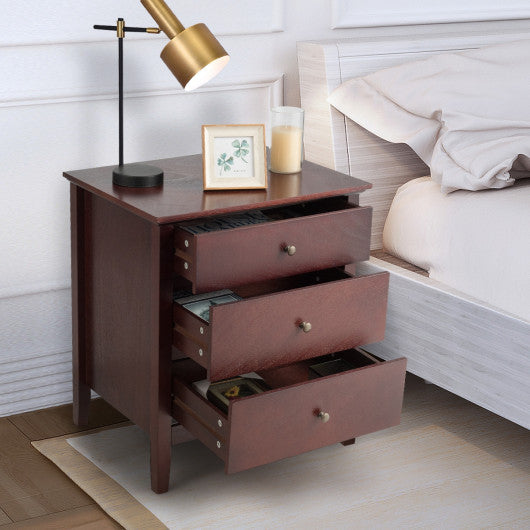 3 Drawers Nightstand Beside End Side Table Accent Table