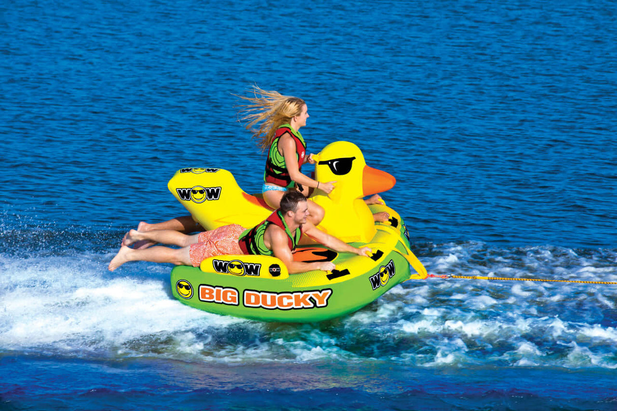 WOW Sports Big Ducky 3 Person Towable Water Tube For Pool and Lake (18-1140) by Jupiter Gear