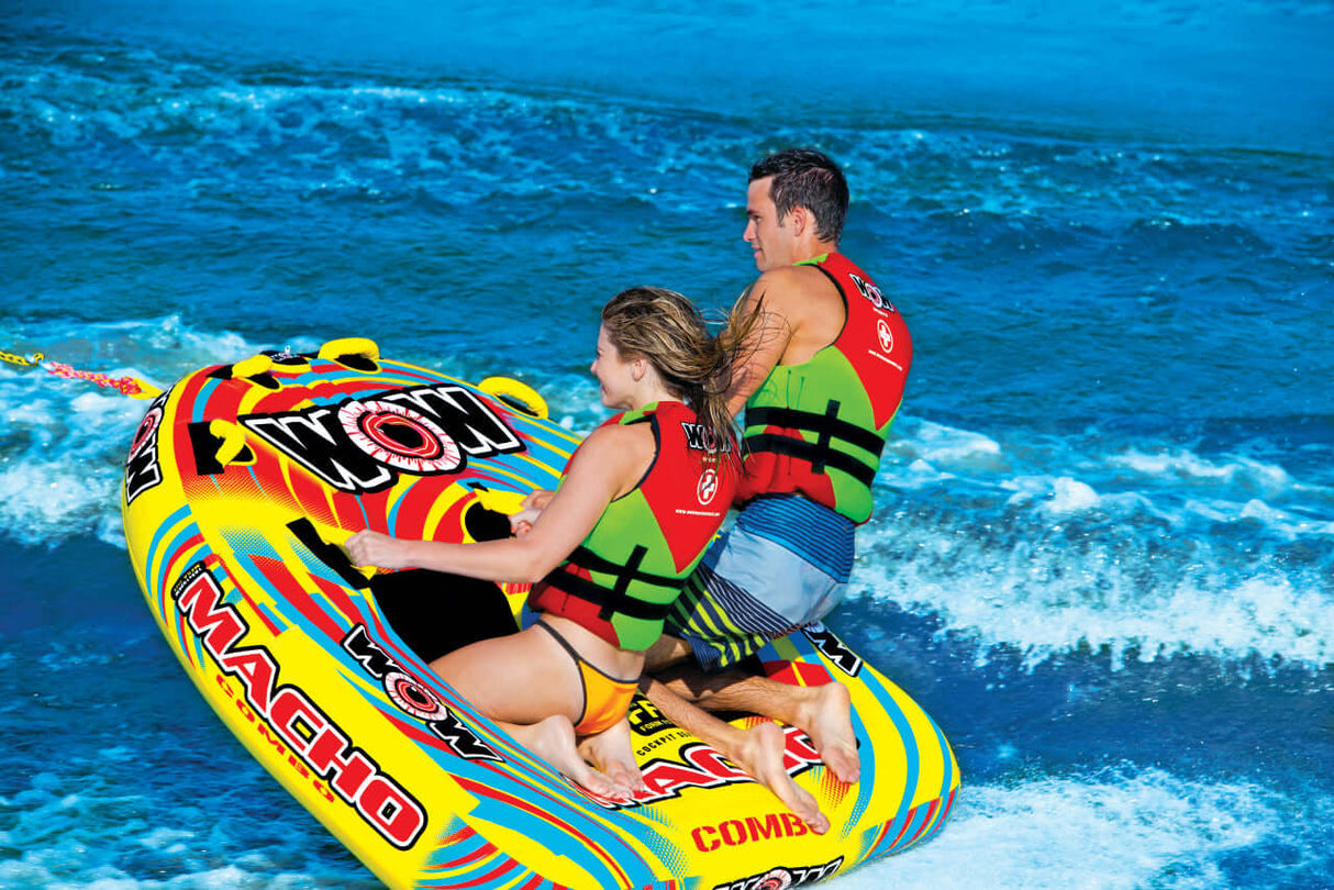 WOW Sports Macho 2 Person Towable Water Tube For Pool and Lake (16-1010) by Jupiter Gear