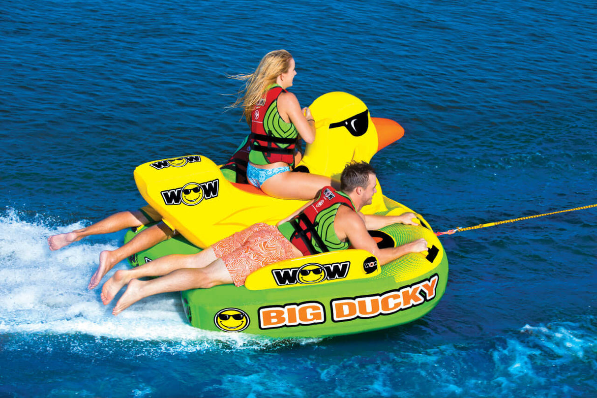 WOW Sports Big Ducky 3 Person Towable Water Tube For Pool and Lake (18-1140) by Jupiter Gear