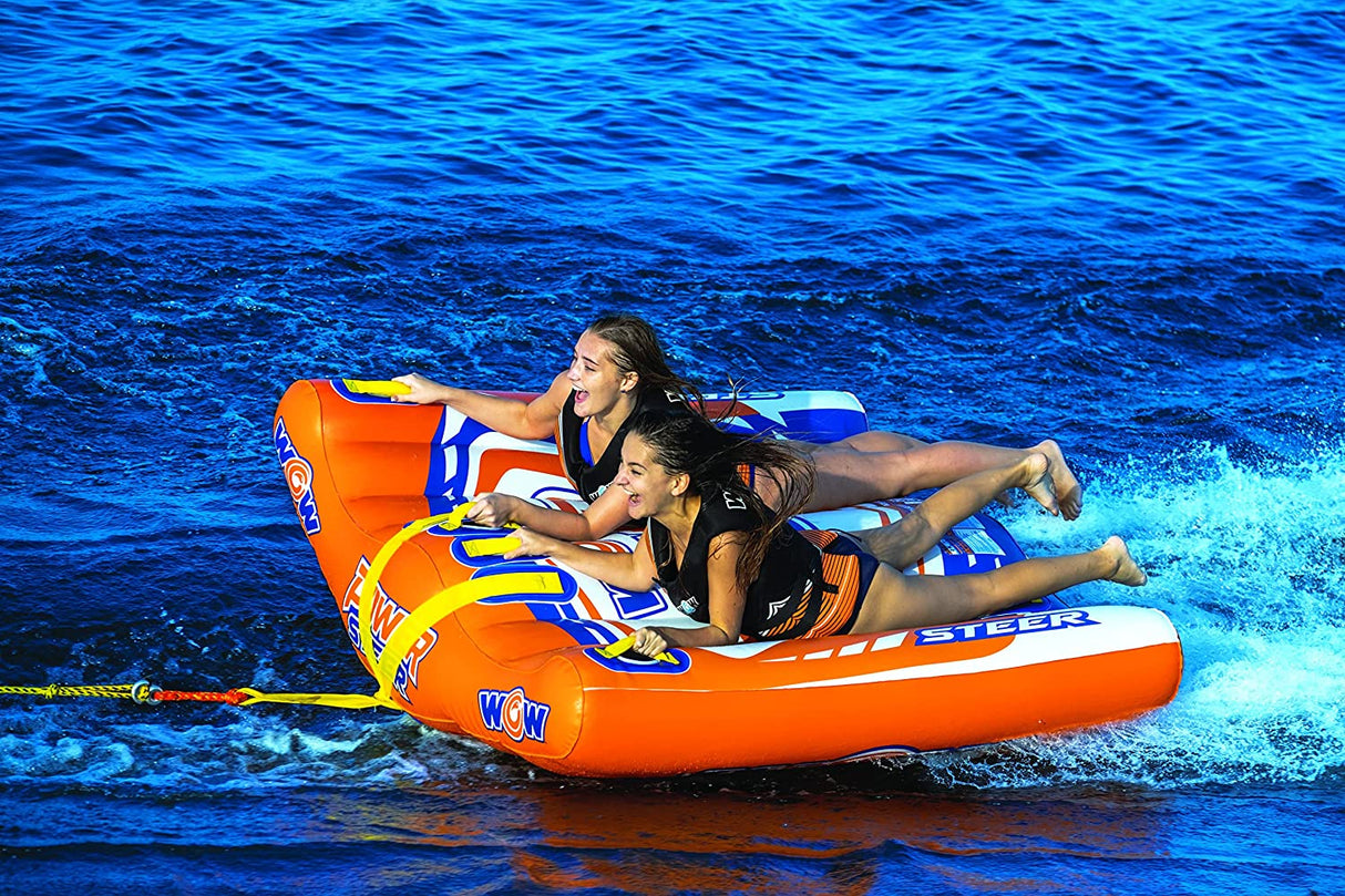 WOW Sports Power Steer 2 Person 2P Steerable Deck Tube Towable (22-WTO-4112) by Jupiter Gear