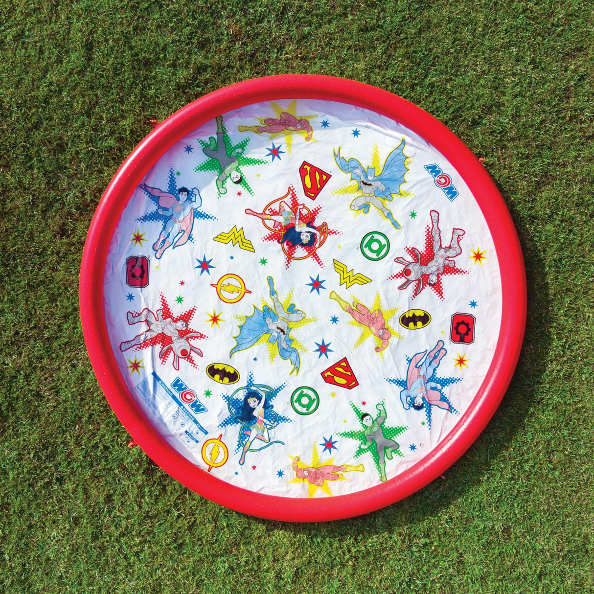 WOW Sports DC Comics Justice League 12ft Splash Pad and Wading Pool (22-WSM-4155-WOW) by Jupiter Gear