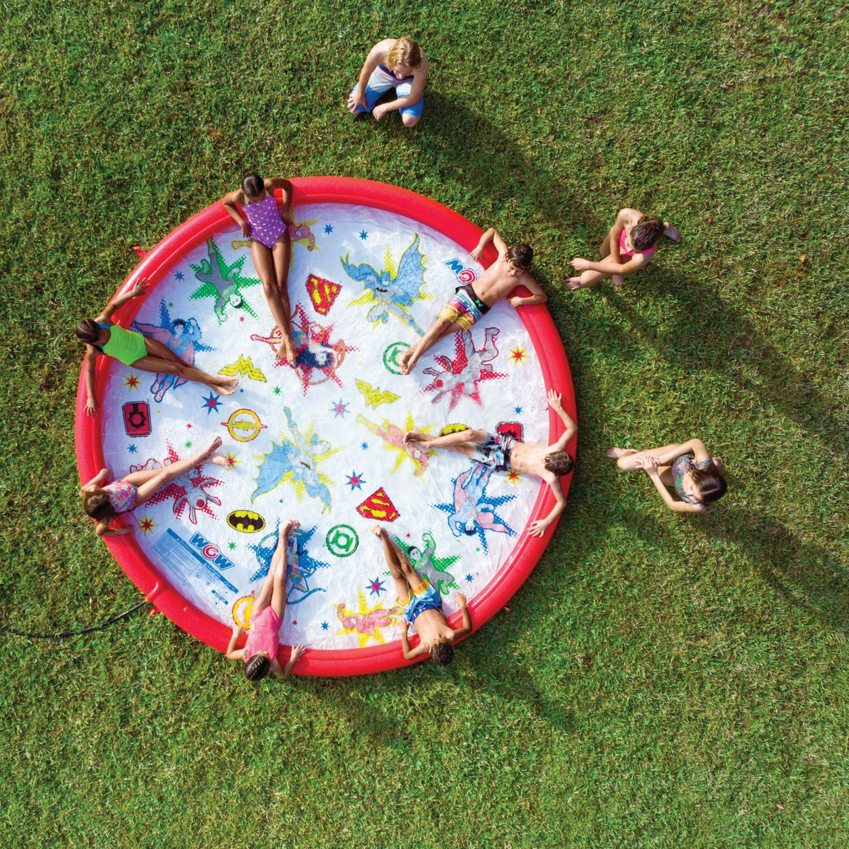 WOW Sports DC Comics Justice League 12ft Splash Pad and Wading Pool (22-WSM-4155-WOW) by Jupiter Gear