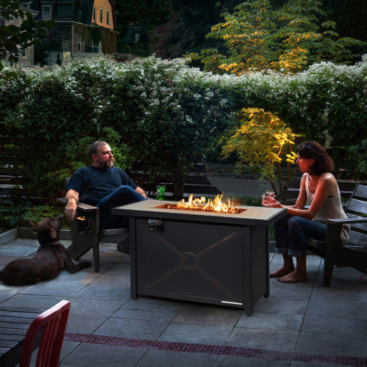 42 Inch 60000 BTU Propane Fire Pit Table with Ceramic Tabletop